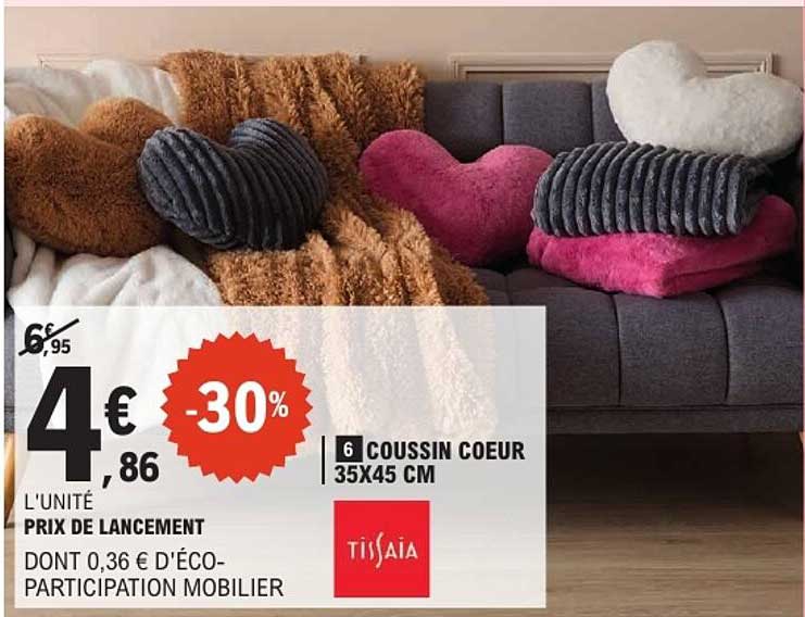 6 COUSSIN COEUR 35X45 CM