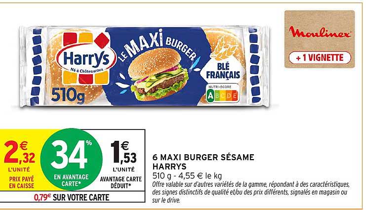6 MAXI BURGER SÉSAME HARRYS
