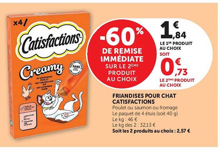 -60% de remise immédiate sur le 2ème produit au choix