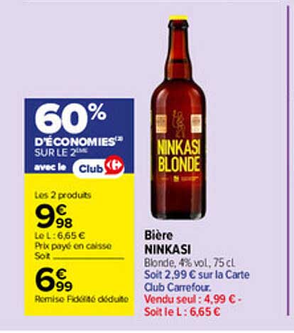 60% D'ÉCONOMIES SUR LE 2ÈME avec le Club Carrefour