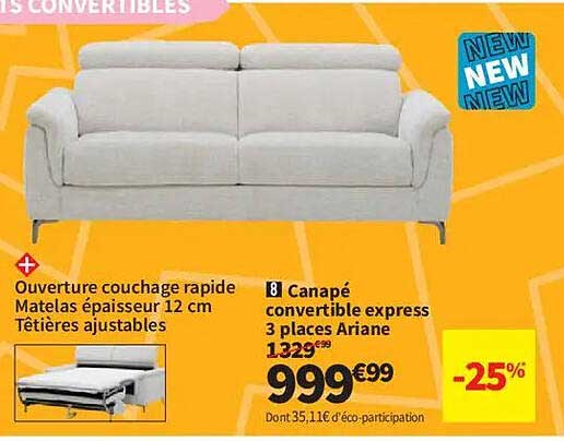 8 Canapé convertible express 3 places Ariane