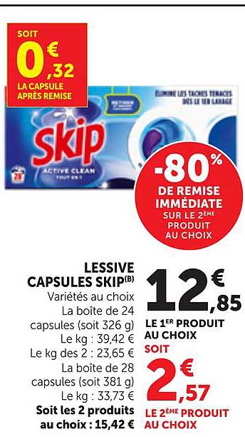 -80% DE REMISE IMMÉDIATE SUR LE 2ème PRODUIT AU CHOIX