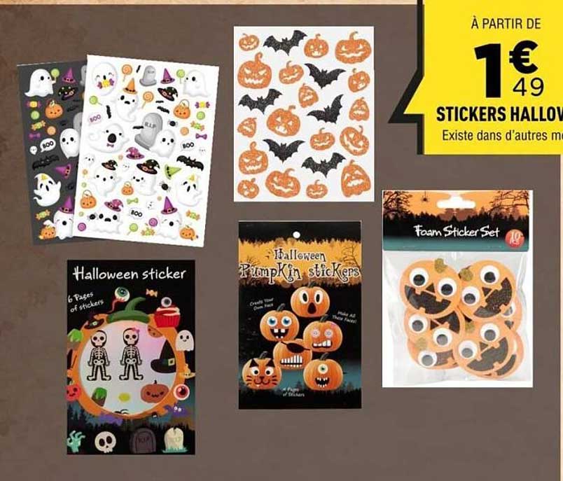 À PARTIR DE 1€ 49 STICKERS HALLOWEEN