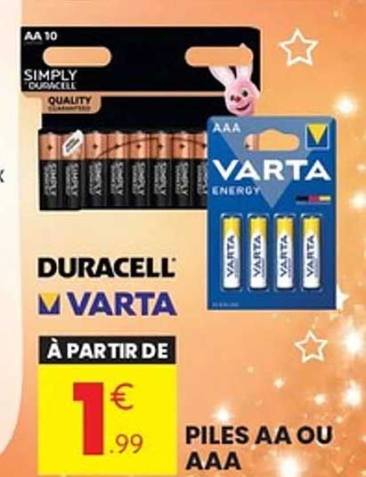 À PARTIR DE 1€99 PILES AA OU AAA