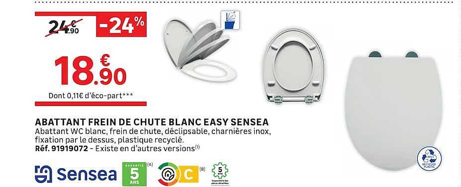 ABATTANT FREIN DE CHUTE BLANC EASY SENSEA