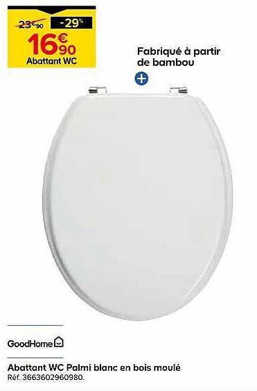 Abattant WC Palmi blanc en bois moulé