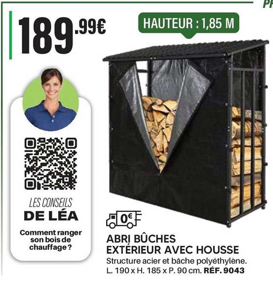 ABRI BÛCHES EXTÉRIEUR AVEC HOUSSE
