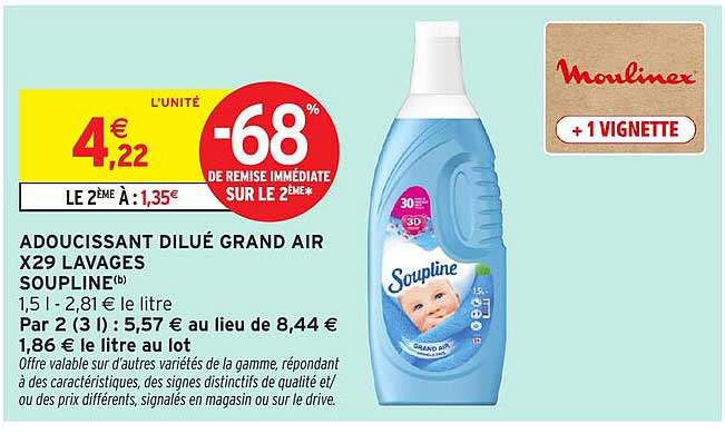 ADOUCISSANT DILUÉ GRAND AIR X29 LAVAGES SOUPLINE