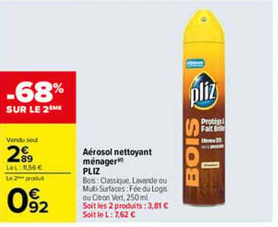 Aérosol nettoyant ménager PLIZ