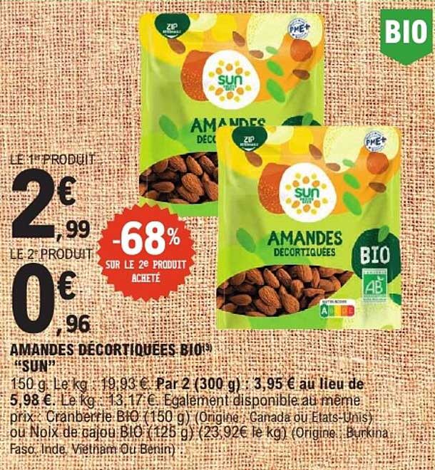 AMANDES DECORTIQUEES BIO® "SUN"