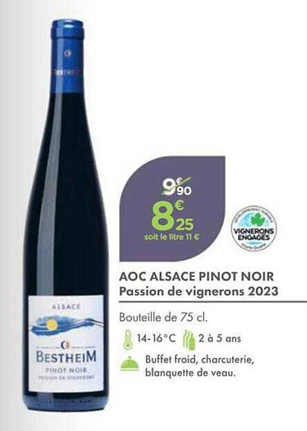 AOC ALSACE PINOT NOIR Passion de vignerons 2023