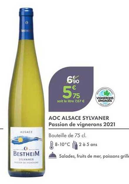 AOC ALSACE SYLVANER Passion de vignerons 2021