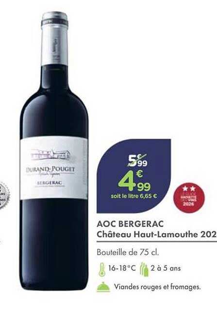 AOC BERGERAC Château Haut-Lamothe 202