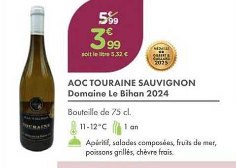 AOC TOURAINE SAUVIGNON Domaine Le Bihan 2024