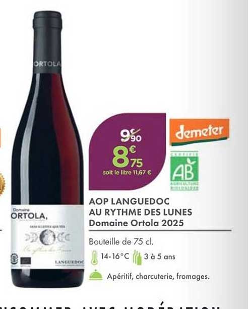 AOP LANGUEDOC AU RYTHME DES LUNES Domaine Ortola 2025