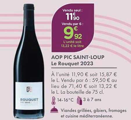 AOP PIC SAINT-LOUP Le Rouquet 2023