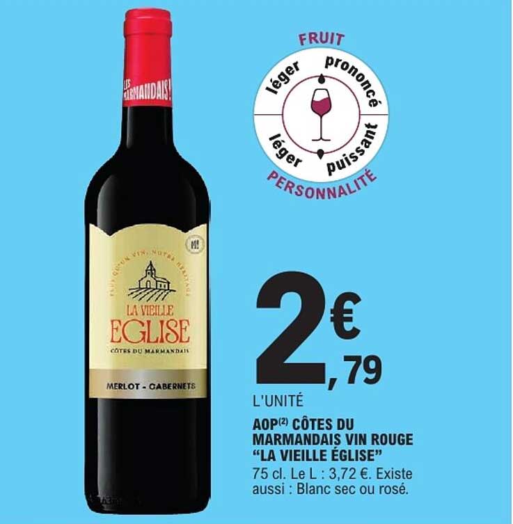 AOP(2) CÔTES DU MARMANDAIS VIN ROUGE “LA VIEILLE ÉGLISE”