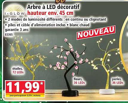 Arbre à LED décoratif hauteur env. 45 cm
