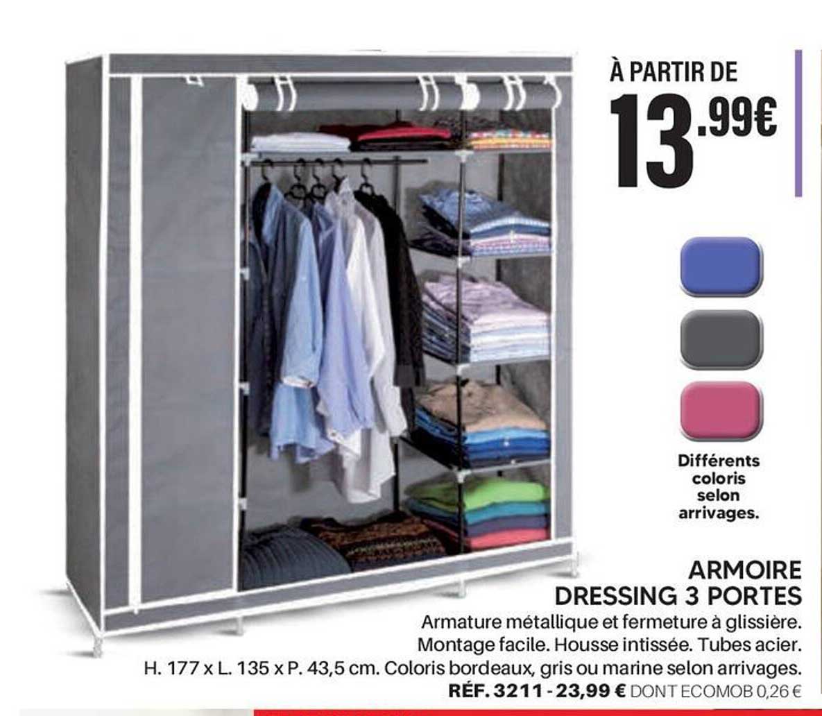 ARMOIRE DRESSING 3 PORTES