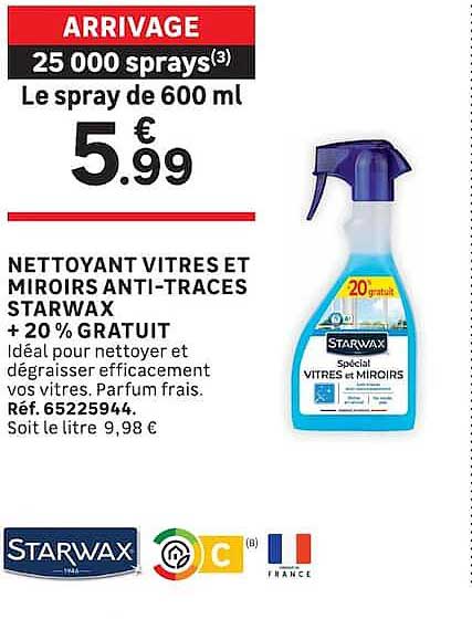 ARRIVAGE 25 000 sprays(3) Le spray de 600 ml