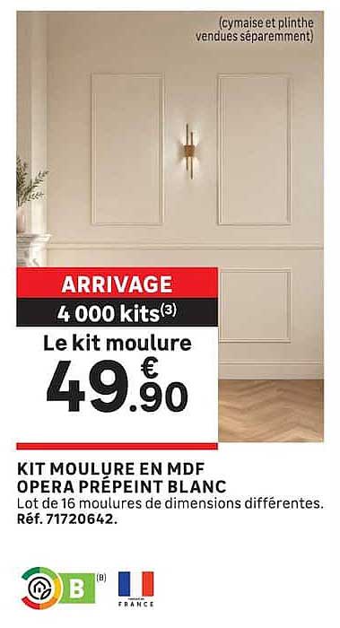 ARRIVAGE 4 000 kits Le kit moulure 49.90 €