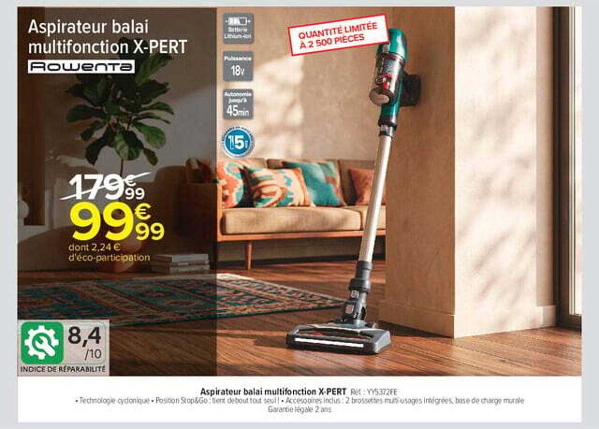 Aspirateur balai multifunction X-PERT ROWENTA