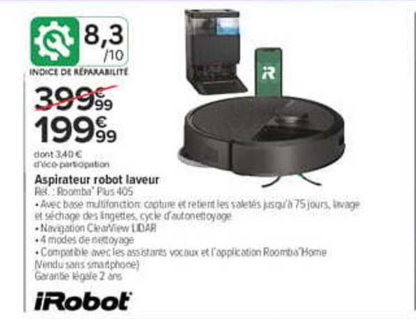 Aspirateur robot laveur