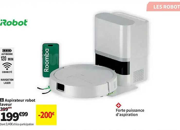 Aspirateur robot laveur