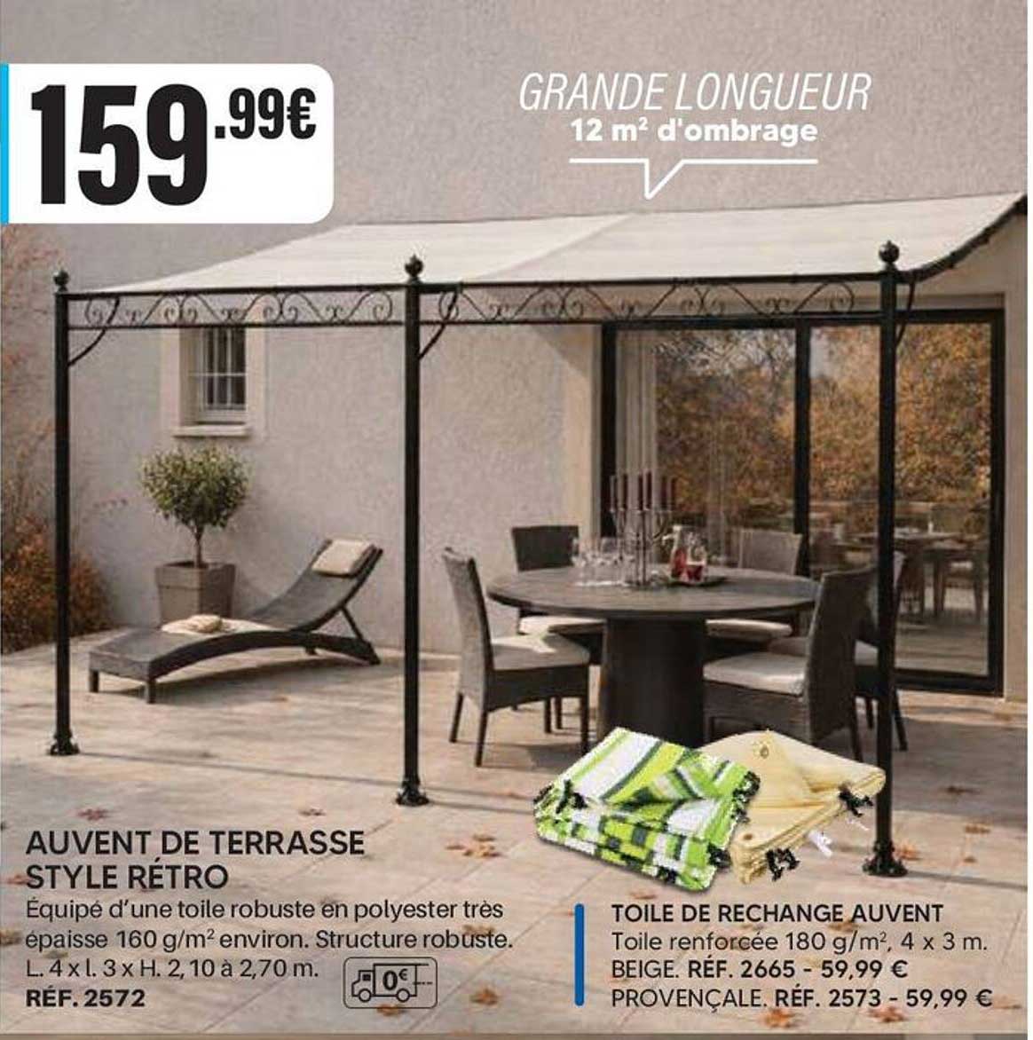 AUVENT DE TERRASSE STYLE RÉTRO