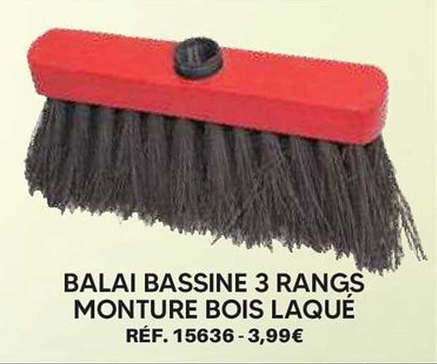 BALAI BASSINE 3 RANGS MONTURE BOIS LAQUÉ RÉF. 15636