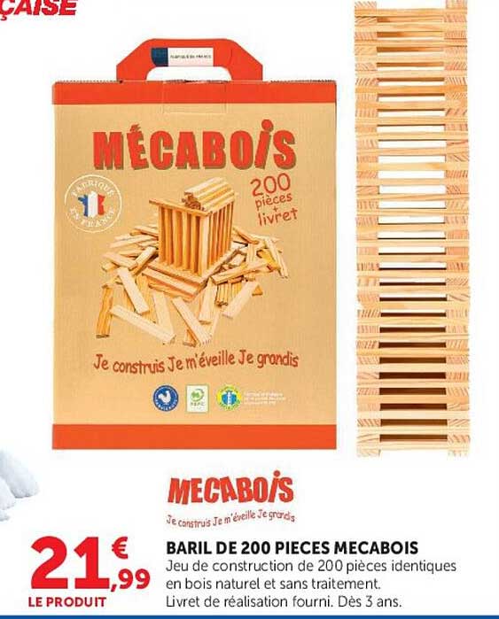 BARIL DE 200 PIECES MECABOIS