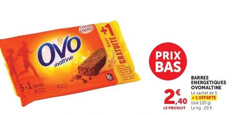 BARRES ENERGETIQUES OVOMALTINE