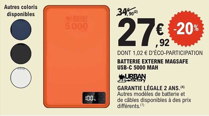 BATTERIE EXTERNE MAGSAFE USB-C 5000 MAH
