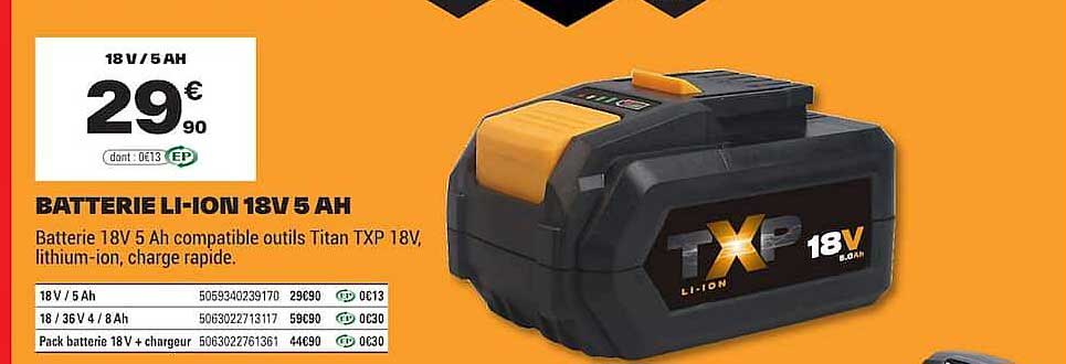 BATTERIE LI-ION 18V 5 AH