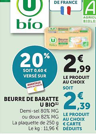 BEURRE DE BARATTE U BIO(1)