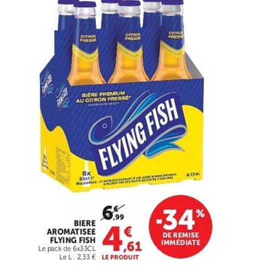 BIERE AROMATISEE FLYING FISH Le pack de 6x33CL