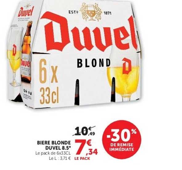 BIERE BLONDE DUVEL 8.5° Le pack de 6x33cl