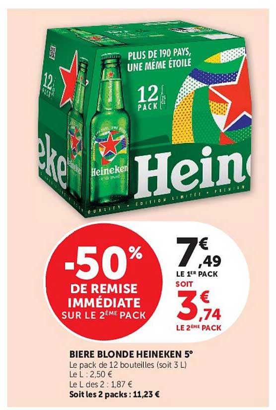 BIERE BLONDE HEINEKEN 5°