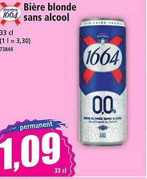 Bière blonde sans alcool