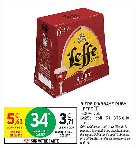 BIÈRE D'ABBAYE RUBY LEFFE