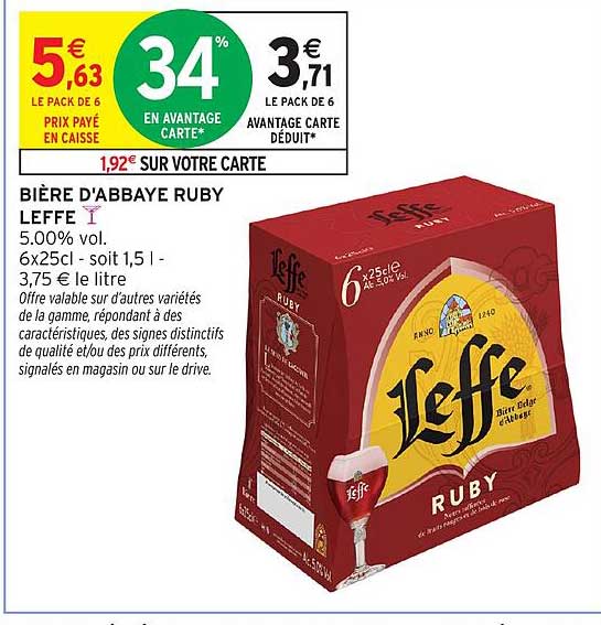 BIÈRE D'ABBAYE RUBY LEFFE