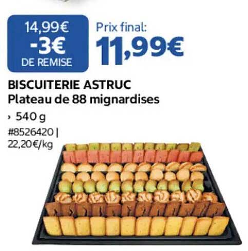 BISCUITERIE ASTRUC Plateau de 88 mignardises