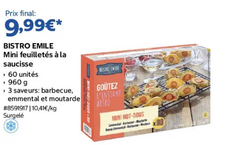 BISTRO EMILE Mini feuilletés à la saucisse