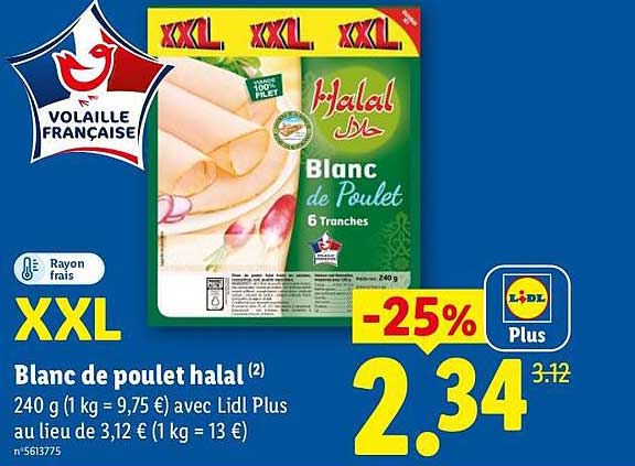Blanc de poulet halal