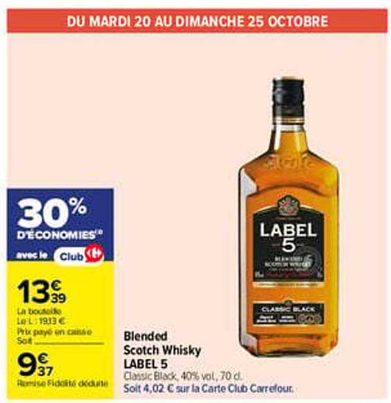 Blended Scotch Whisky LABEL 5