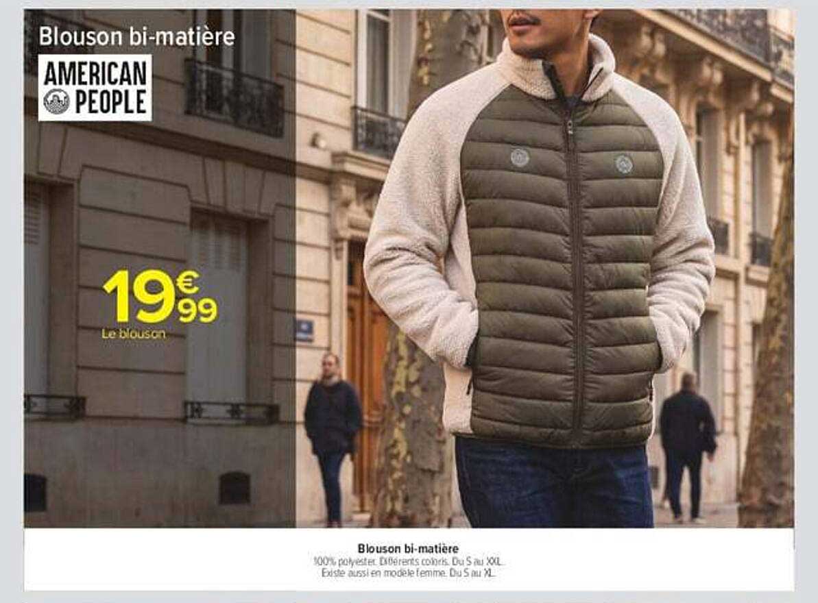Blouson bi-matière AMERICAN PEOPLE