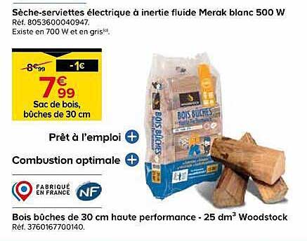 Bois bûches de 30 cm haute performance - 25 dm³ Woodstock
