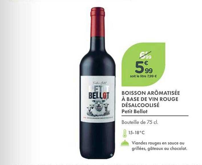 BOISSON AROMATISÉE À BASE DE VIN ROUGE DÉSALCOOLISÉ Petit Bellot