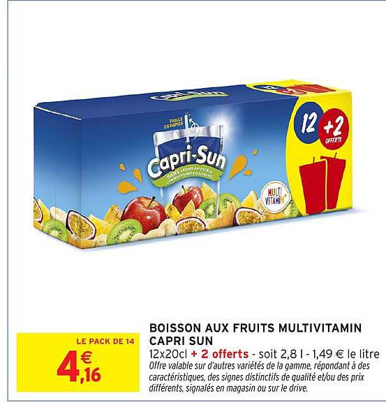 BOISSON AUX FRUITS MULTIVITAMIN CAPRI SUN