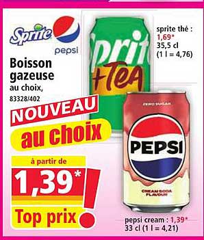 Boisson gazeuse au choix, 83328/402
